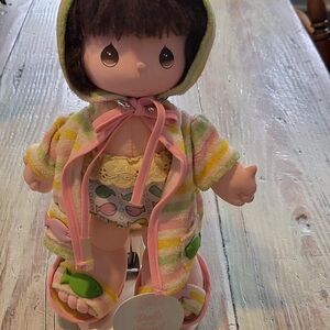 Adorable Striped Doll with Hoodie
